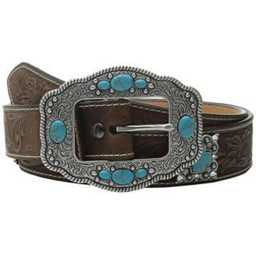 Hebilla occidental con turquesa Stones American Belt